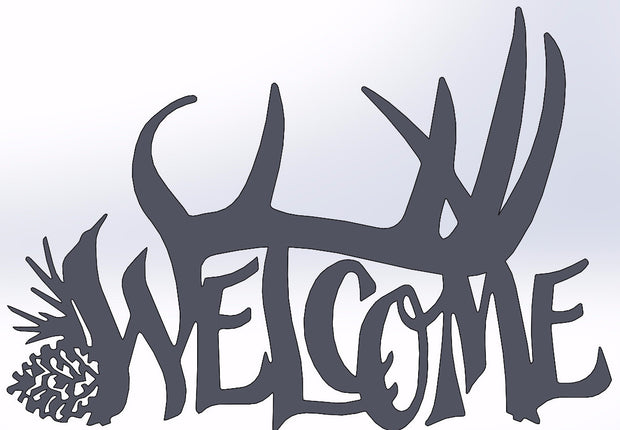 Deer Antler Welcome Sign