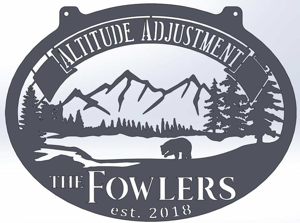 Personalized Oval Mountain Sign