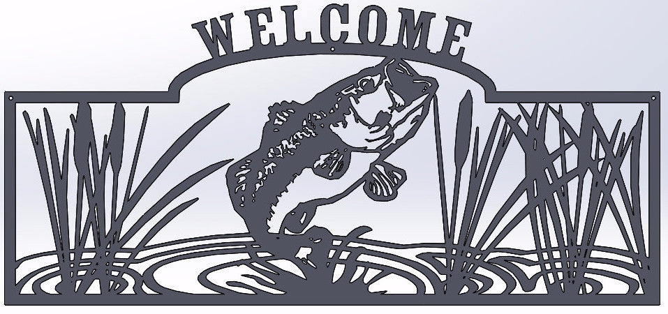 Bass Jumping Welcome Sign