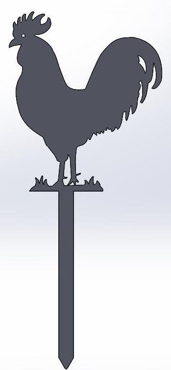 Rooster Yard Stake