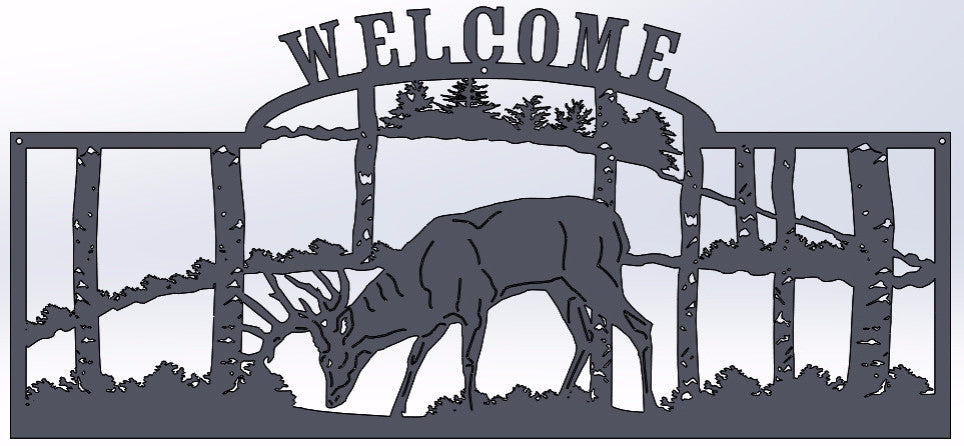 Deer In The Woods Welcome Sign